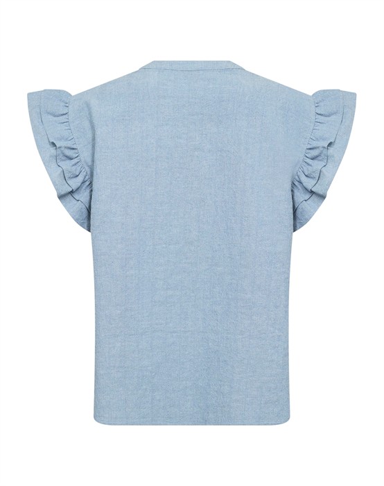 LR-Lennon 2 Bluse - Blue Cotton